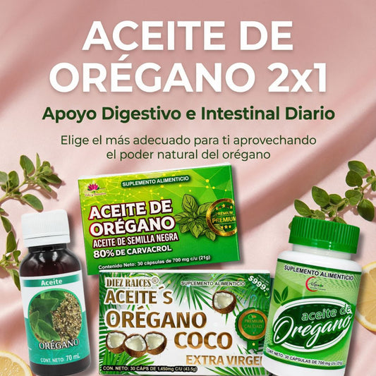 Aceite de Orégano (2x1) – Apoyo Digestivo e Intestinal Diario