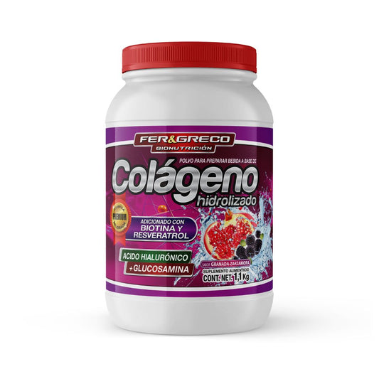 Colágeno Hidrolizado sabor Zarzamora - Para caída de cabello, uñas, piel y articulaciones
